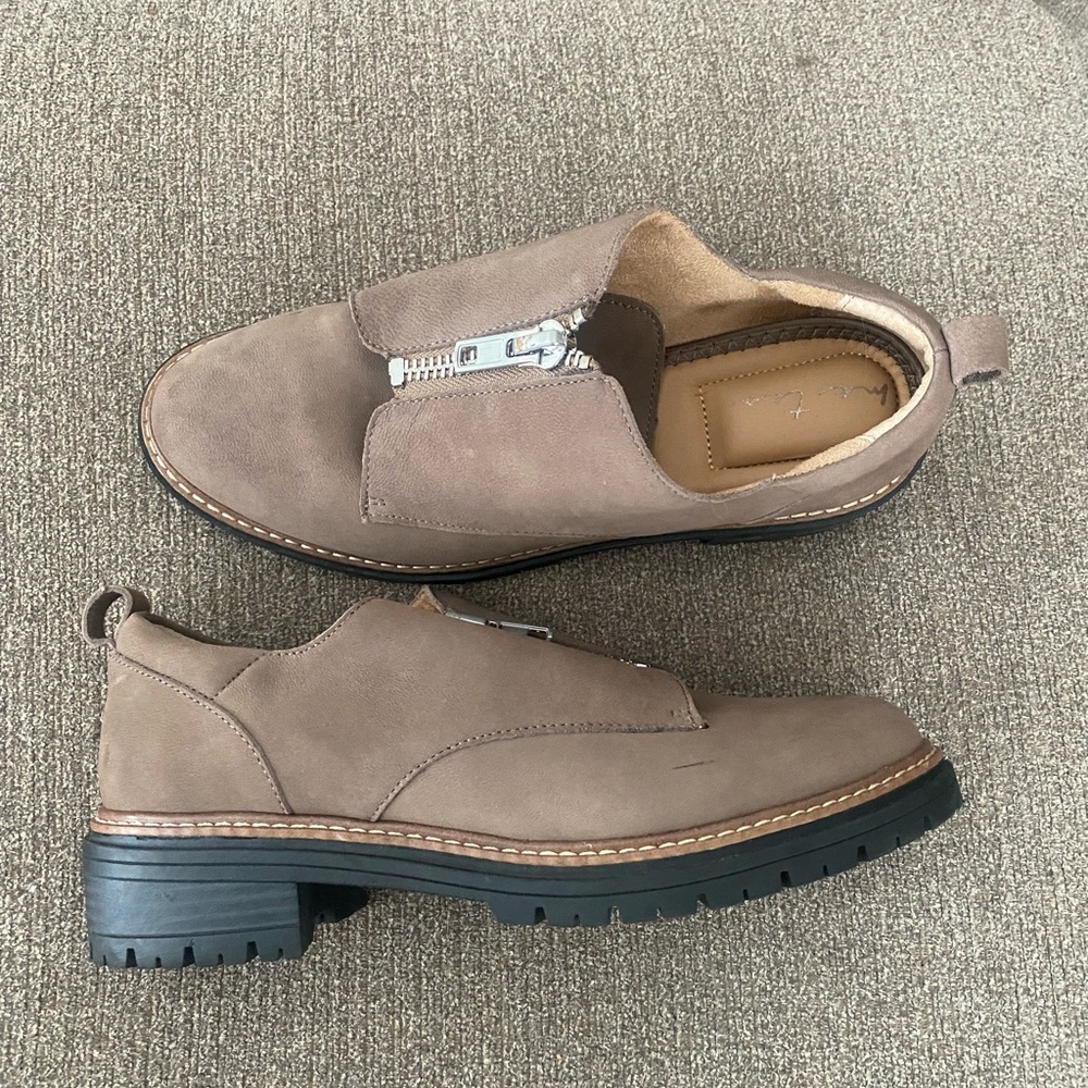 Me Too tan platform loafers
